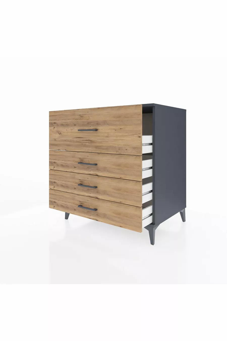 Commode Kronos 4 tiroirs Anthracite-Pin