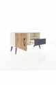 Commode Arges avec 2 étagères, 1 tiroir, 1 porte, couleur Pierre de lune/Pin/Anthracite