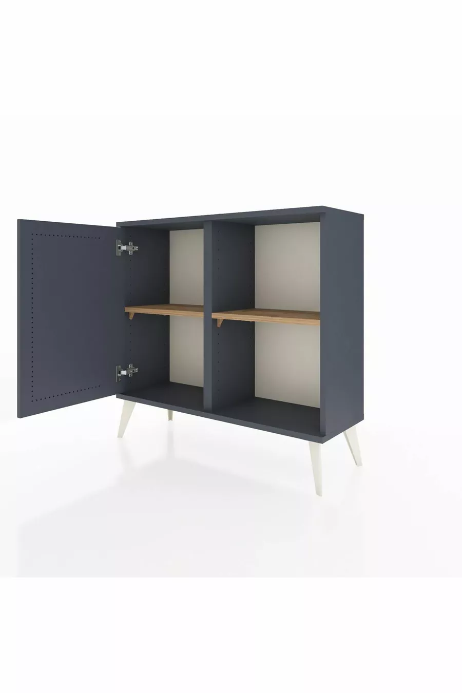 Commode Arges avec 2 étagères et 1 porte Anthracite-Anthracite/Sapin