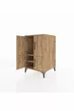 Table de chevet Kronos avec 2 étagères et 4 portes, pin-pin