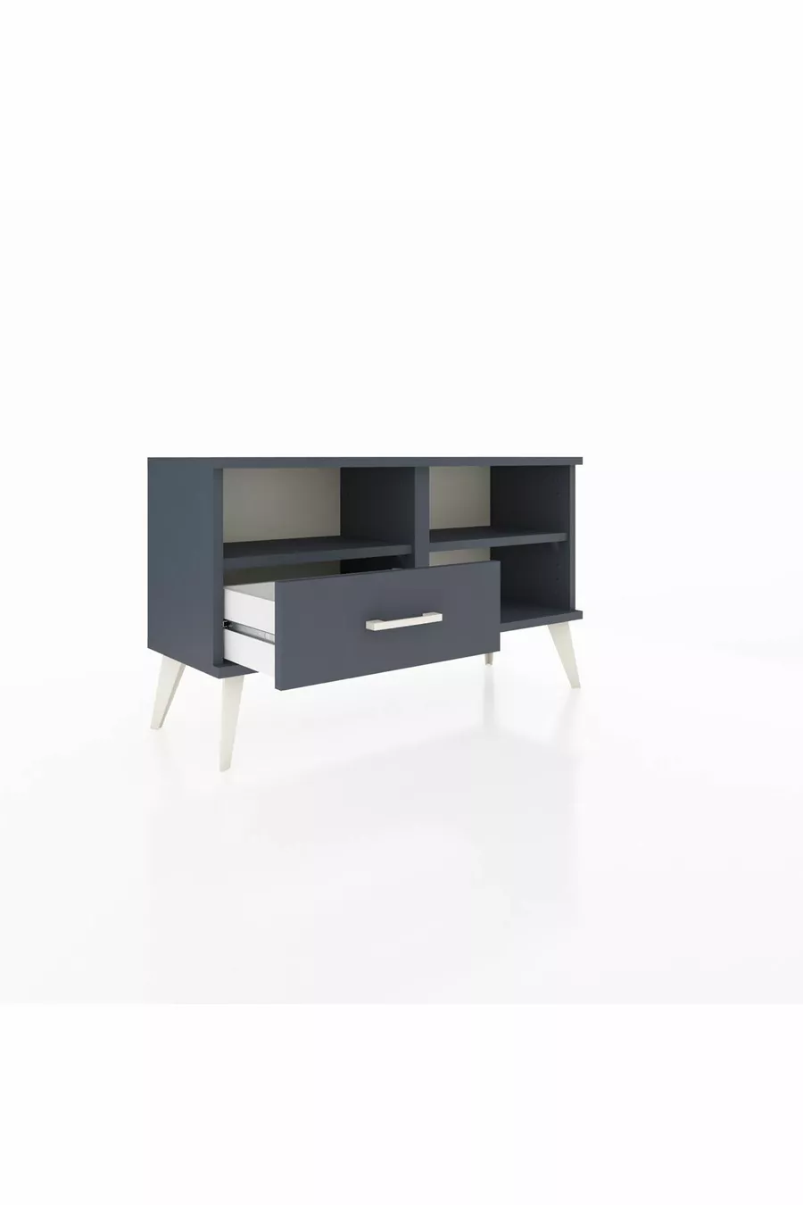 Commode Arges 2 étagères 1 tiroir Anthracite-Anthracite