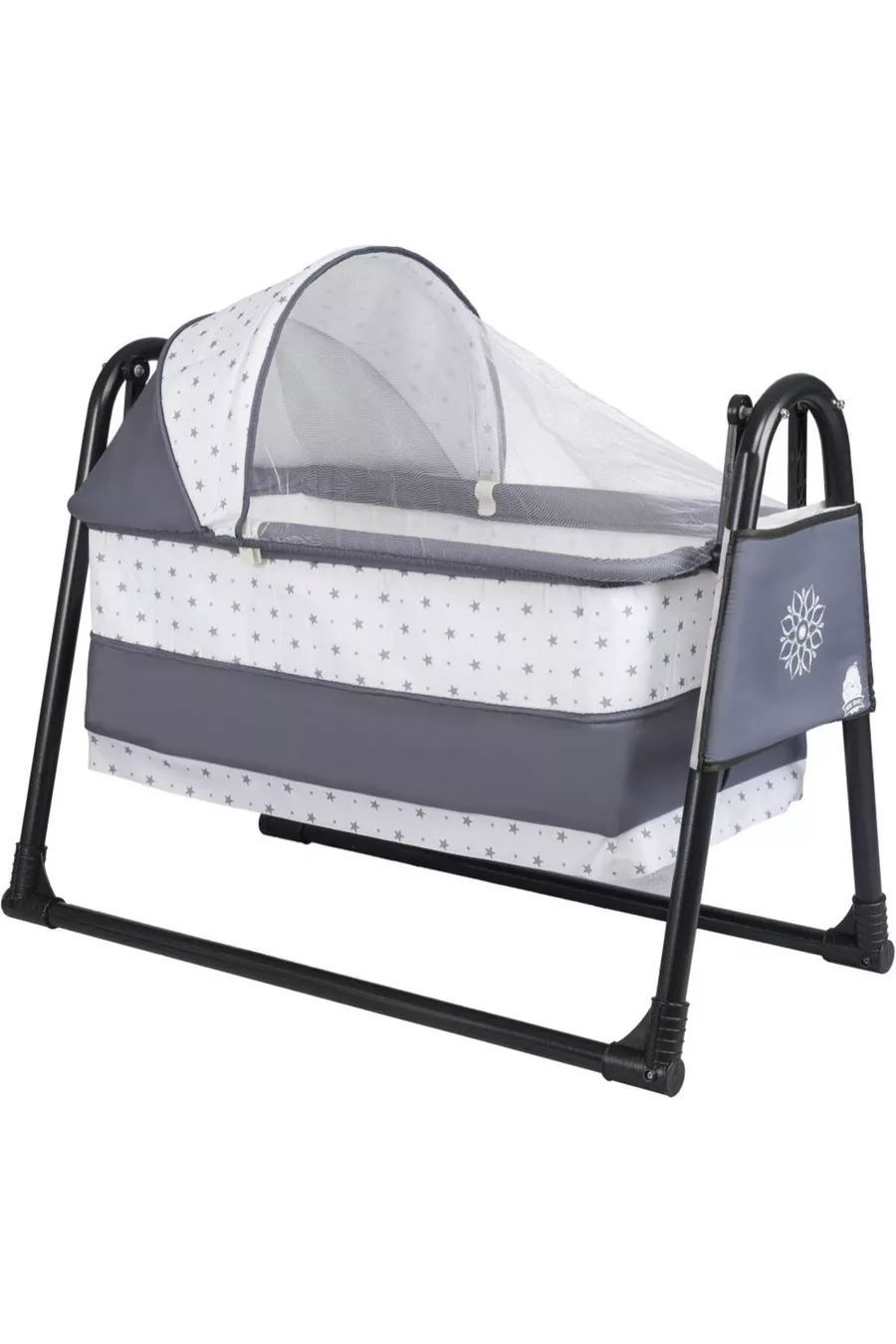 Berceau portatif pour bébé Btrend Black avec poche cadeau, berceau suspendu et hamac