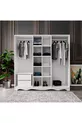 Armoire modulaire campagnarde gratuite à 6 portes et 2 tiroirs, garde-robe - MDF de première qualité