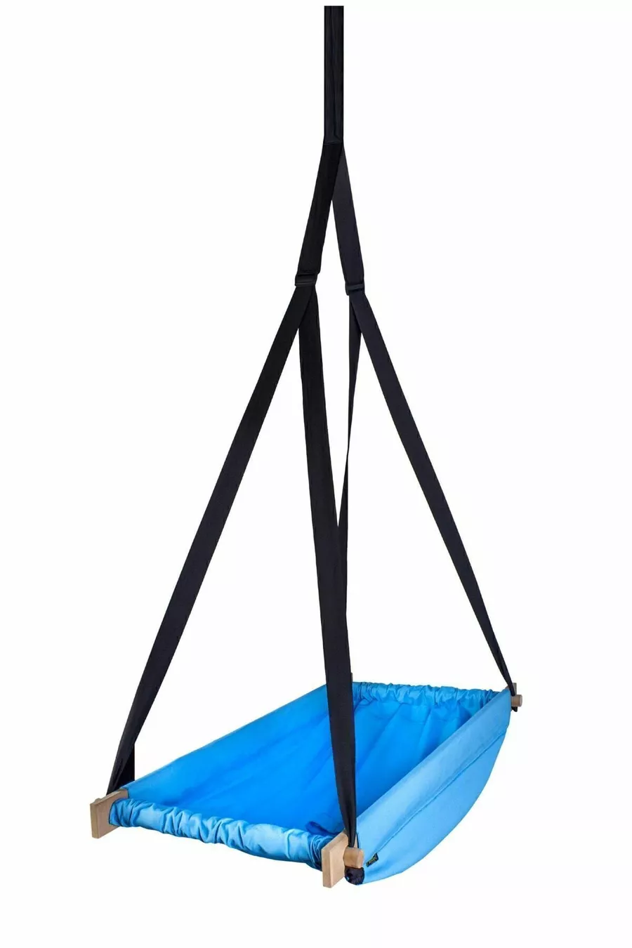 Hamac à ressort en bois bleu Flow Hoppala lit de bébé suspendu au plafond balançoire