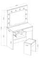 Table de maquillage Hollywood avec miroir et éclairage LED, table de cosmétiques avec organiseur à tiroirs compartimentés