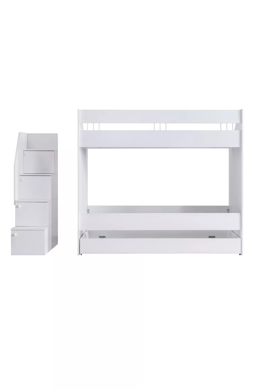 Lit superposé, Lit superposé pour enfant Martin - 2 matelas Comfort blancs
