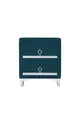 Table de chevet Doppia Linea Silver, à deux tiroirs