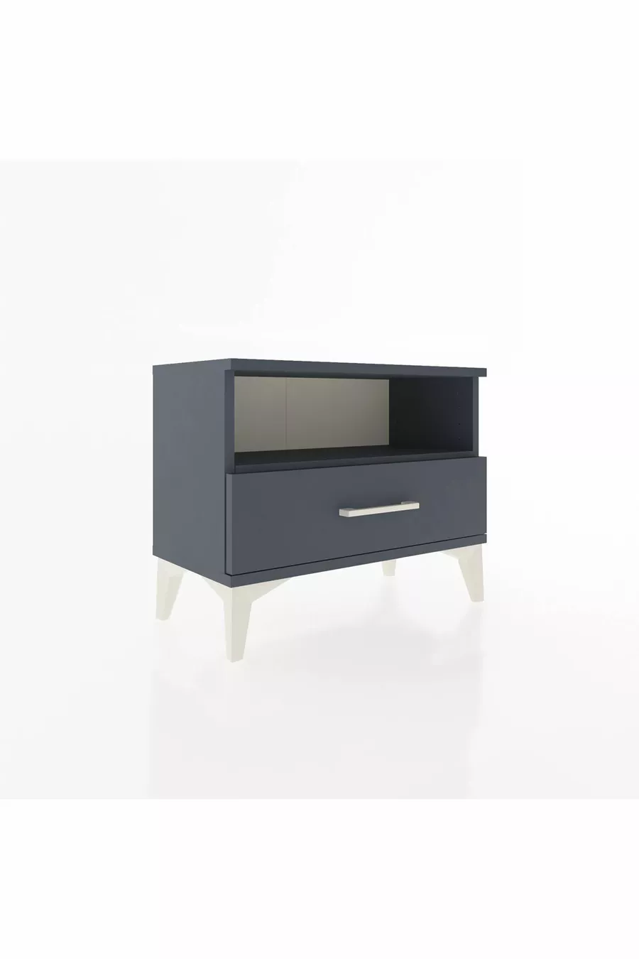 Table de chevet Arges à une étagère et un tiroir, anthracite-anthracite