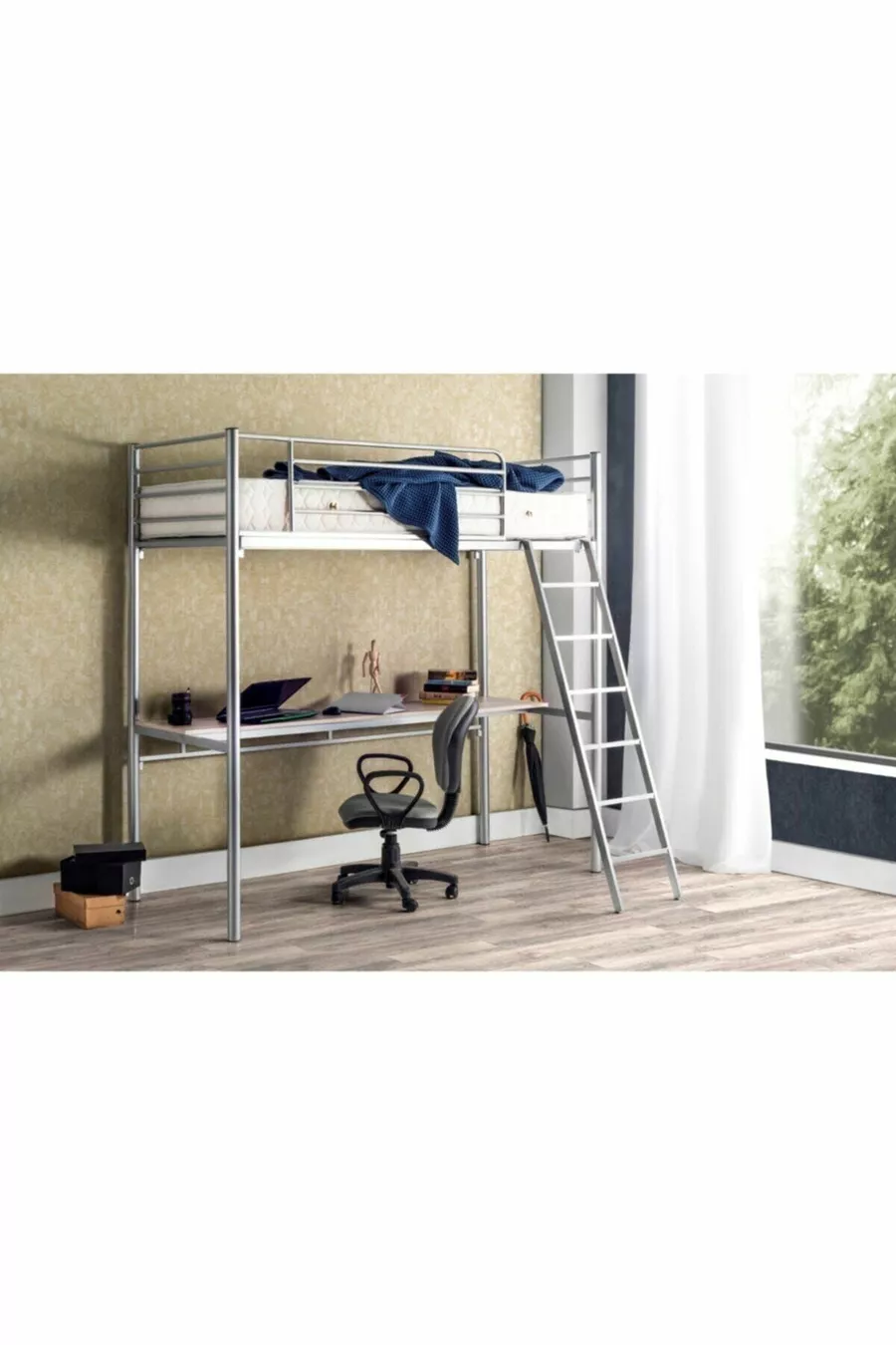 Lit superposé avec bureau
