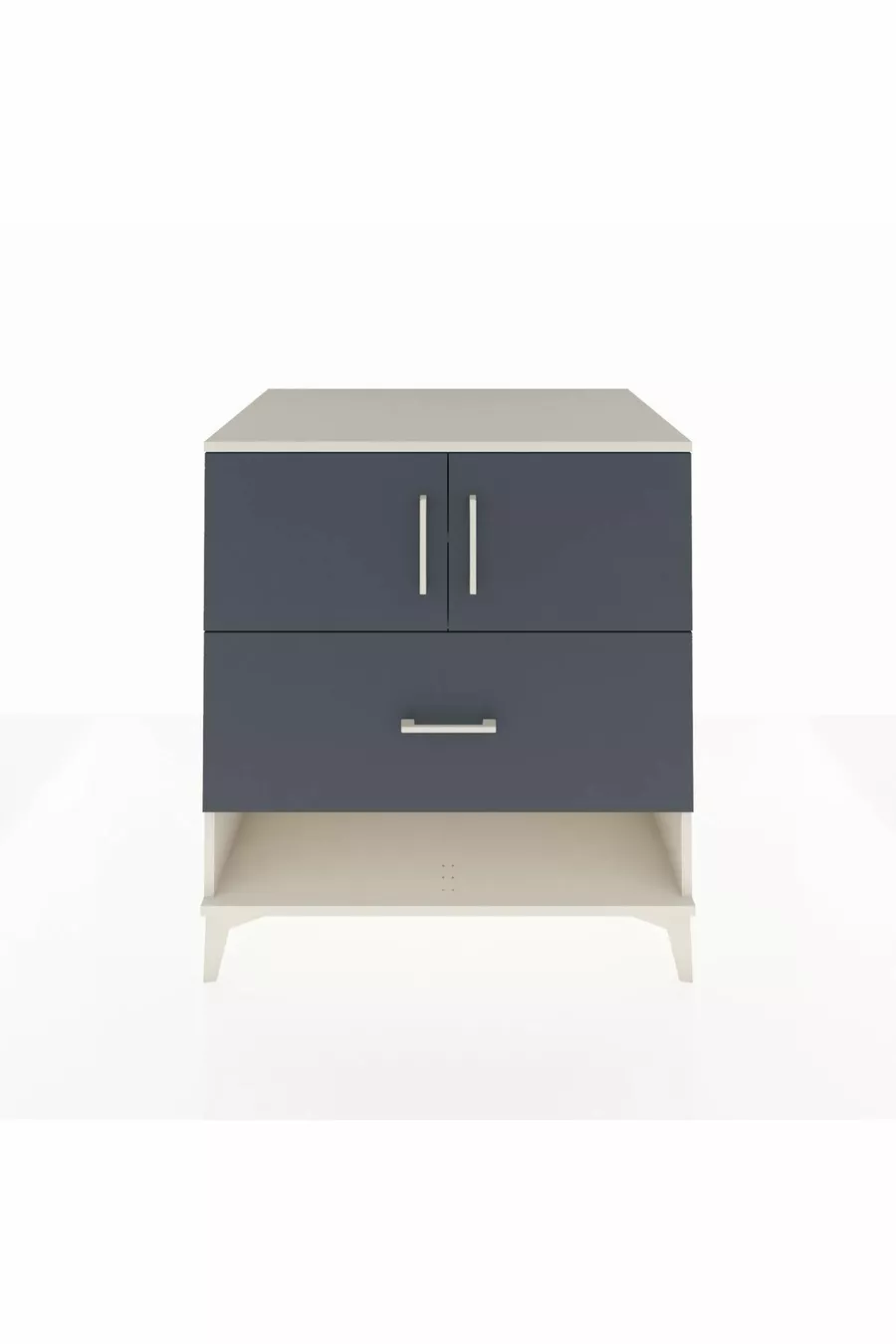 Commode Kronos avec 2 étagères, 1 tiroir et 2 portes, Pierre de Lune-Anthracite