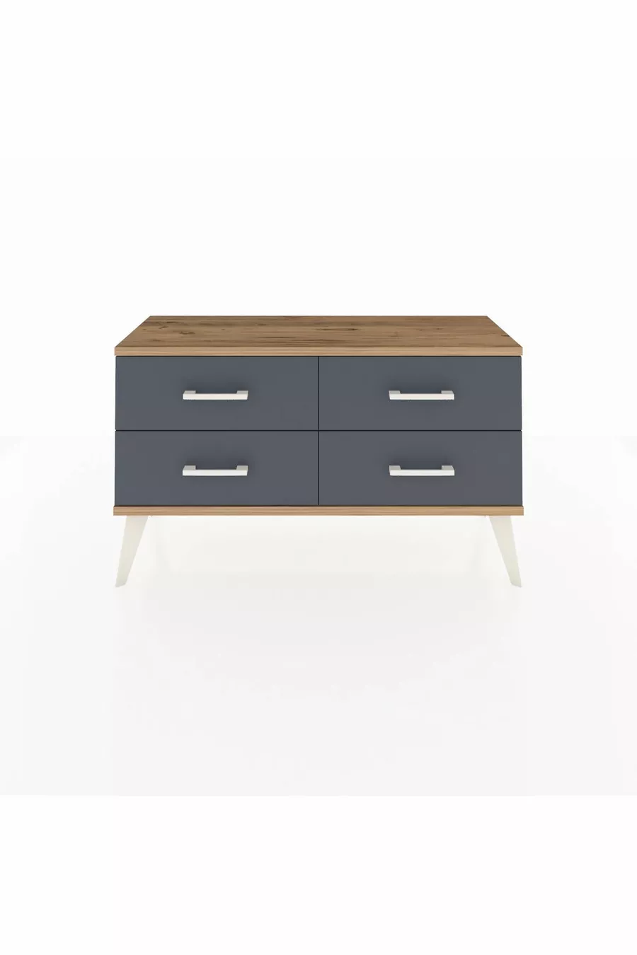 Commode Arges 4 étagères Anthracite-Sapin/Anthracite