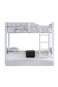 Lits superposés, lits superposés modulables en Asie avec armoire à deux portes, blanc, 2 matelas confort