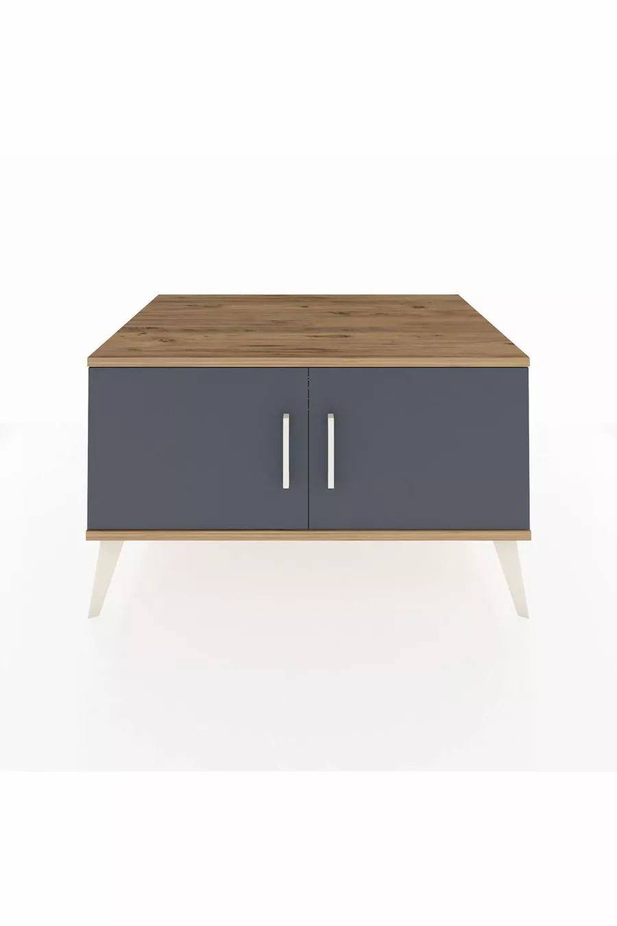 Commode Kronos 2 étagères 2 portes Pin-Anthracite