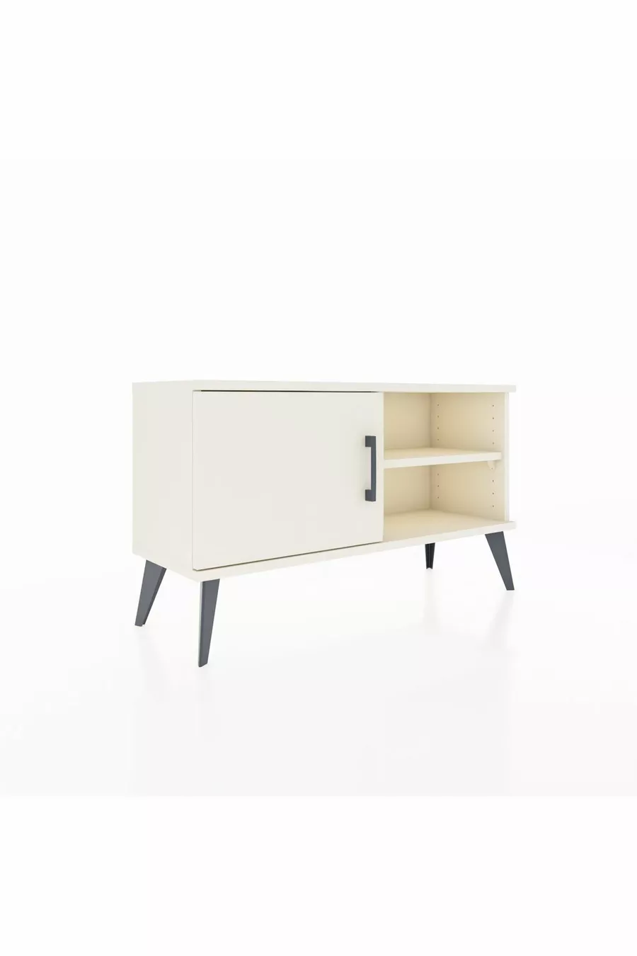Commode Arges à 2 étagères et 1 porte, couleur Pierre de Lune