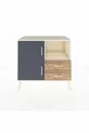 Commode Hyperion 2 étagères 2 tiroirs 2 portes Pierre de lune-Anthracite/Pin