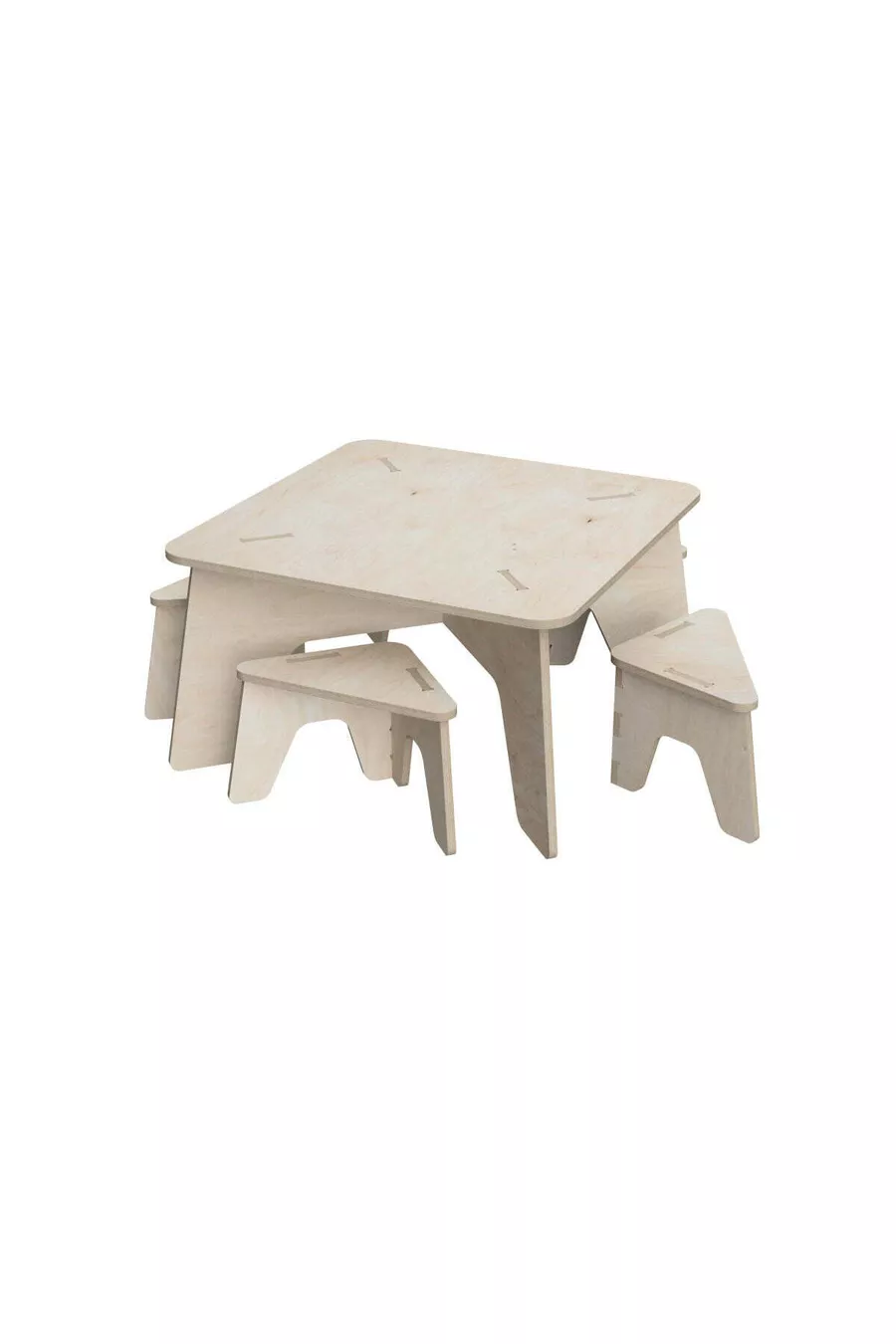 - Ensemble de meubles pour enfants Carré, peinturable, portable, design spécial