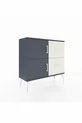 Commode Arges à une étagère, 2 tiroirs et 2 portes Anthracite-Anthracite/Gris pierre