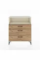 Commode Arges à une étagère et trois tiroirs en Pierre de Lune et pin