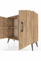 Commode Arges 2 étagères 3 portes Pin-Pin