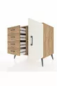 Commode Kronos avec une seule étagère, 4 tiroirs et une porte, Pin-Pierre d'onyx/Pin