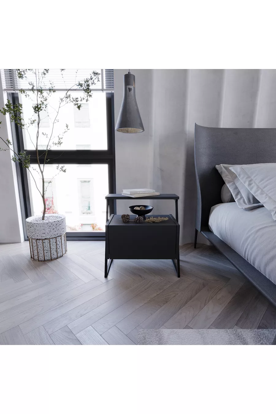 Table de chevet Zaman Anthracite