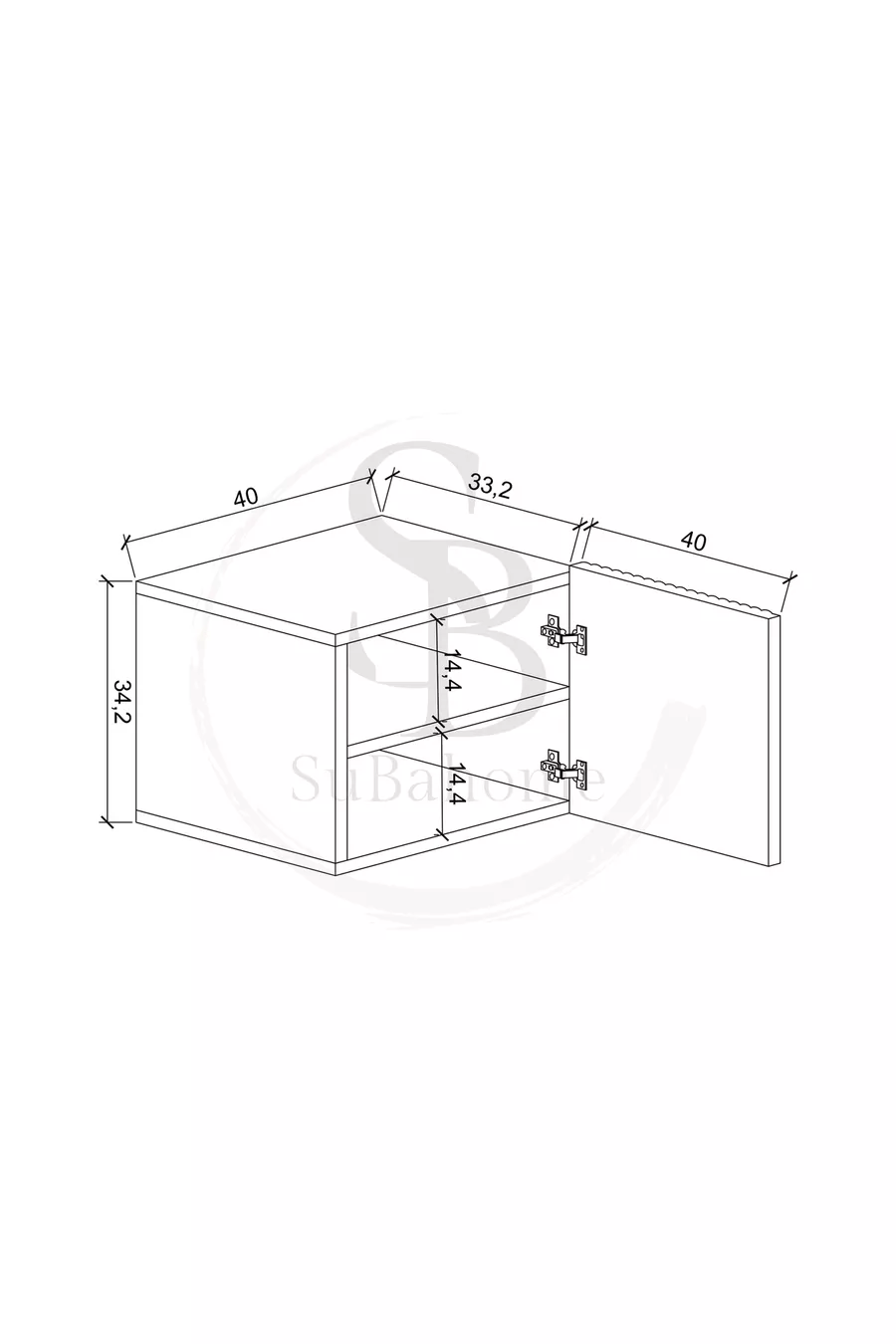 Commode murale en MDF avec porte noire élégante, moderne et polyvalente