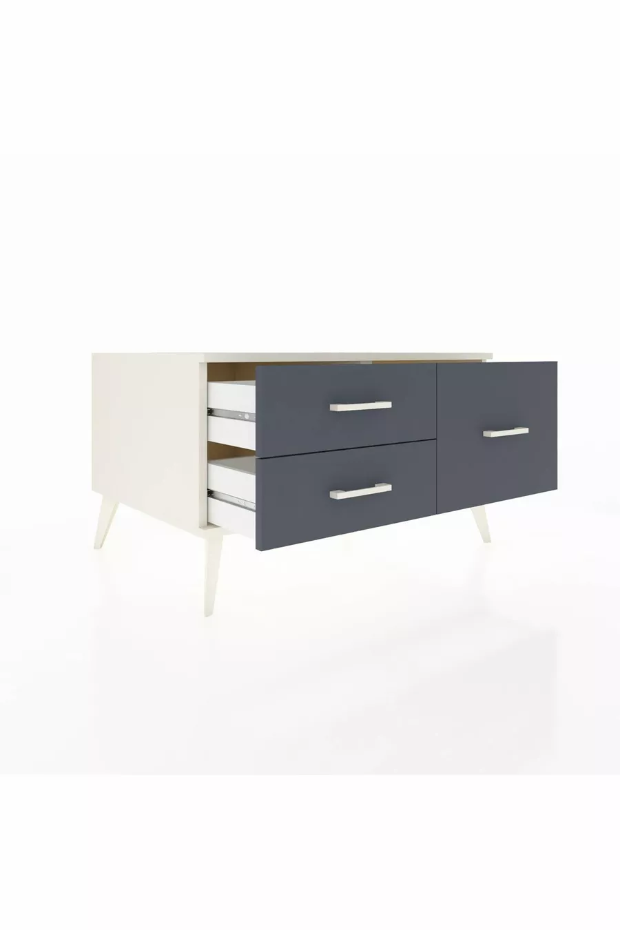 Commode Kronos 3 étagères Pierre de lune / Anthracite