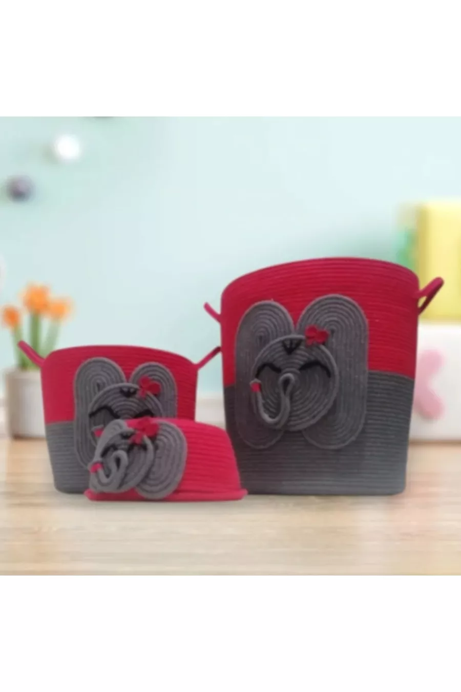 Ensemble de rangement pour chambre d'enfant avec motif d'éléphant