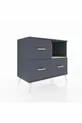 Commode Hyperion à une étagère et 3 tiroirs Anthracite-Sable/Anthracite