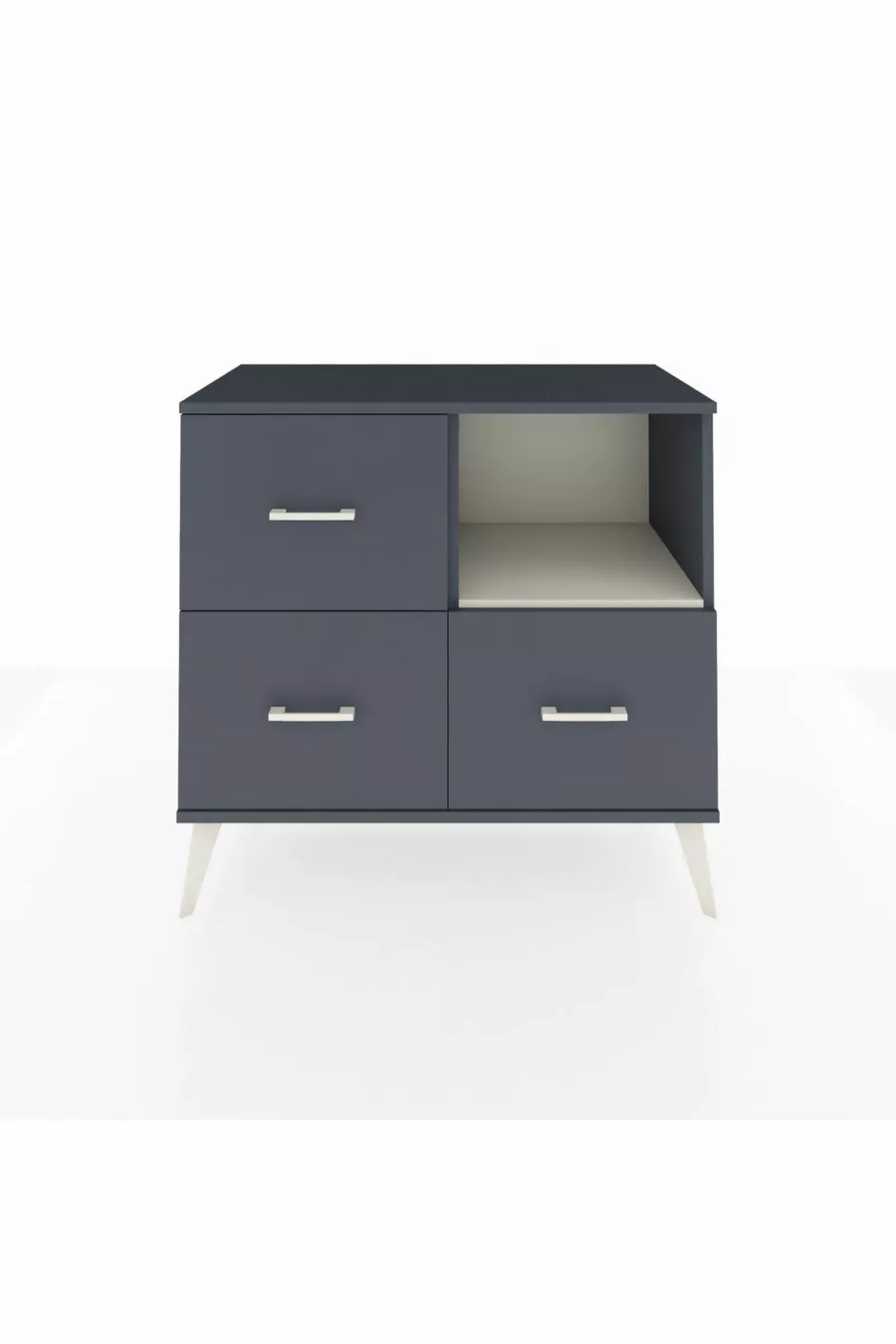 Commode Hyperion à une étagère et 3 tiroirs Anthracite-Sable/Anthracite