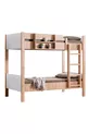 Lits superposés, Lit superposé avec couchage séparé en Asie, Noyer - Blanc + 2 matelas Comfort