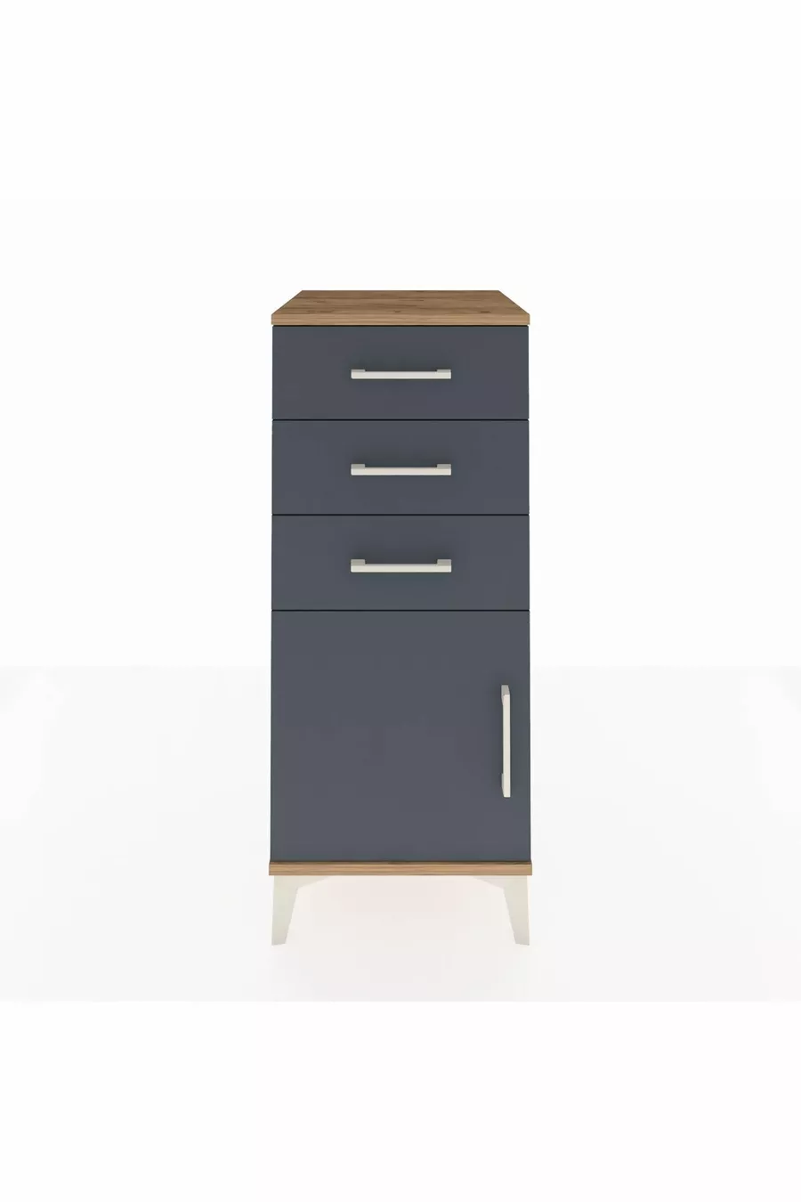 Commode Hyperion avec une étagère, 3 tiroirs et une porte, en pin-anthracite