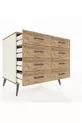 Commode Kronos 8 tiroirs Pierre de lune-Pin