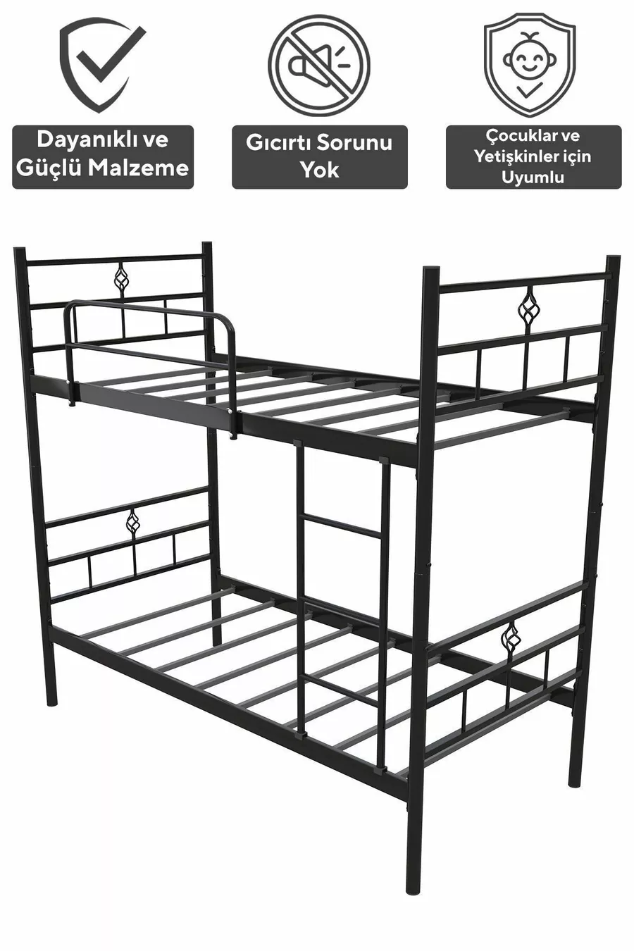 Koza Ranza Lits Superposés en Métal Noir Compatibles avec Matelas, Séparables