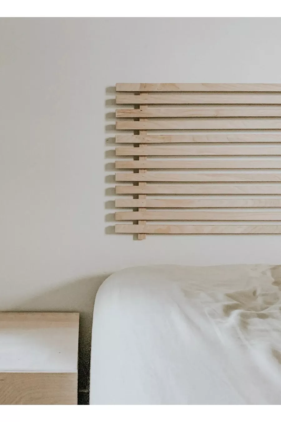 Tête de lit en bois avec 2 étagères, cm x cm, pin naturel