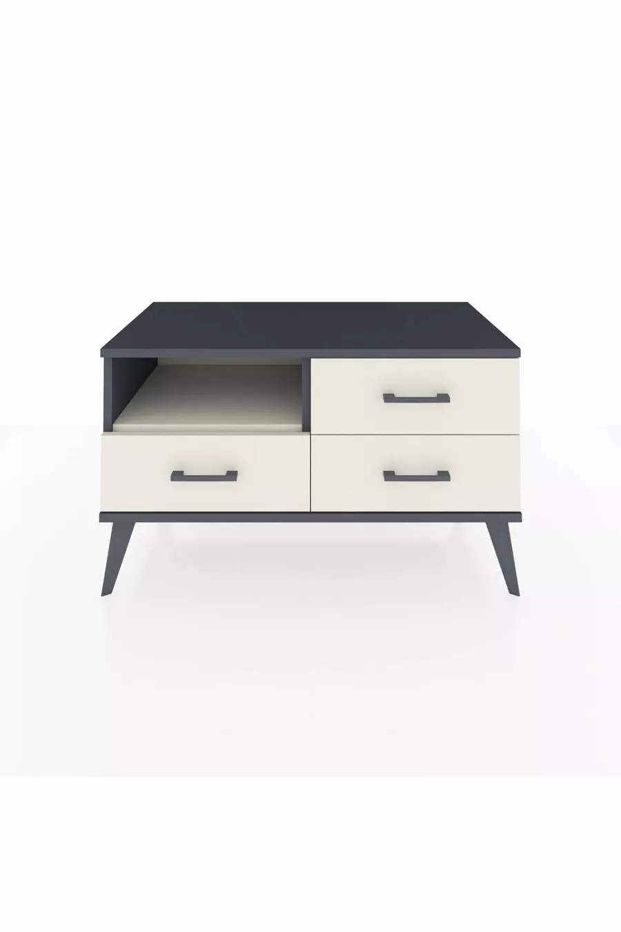 Commode Hyperion à une étagère et trois tiroirs Anthracite-Quartz
