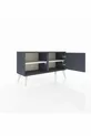 Commode Arges avec 2 étagères et une porte Anthracite-Anthracite/Marbre