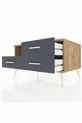 Commode Kronos à une étagère et 3 tiroirs Pin-Pin/Anthracite