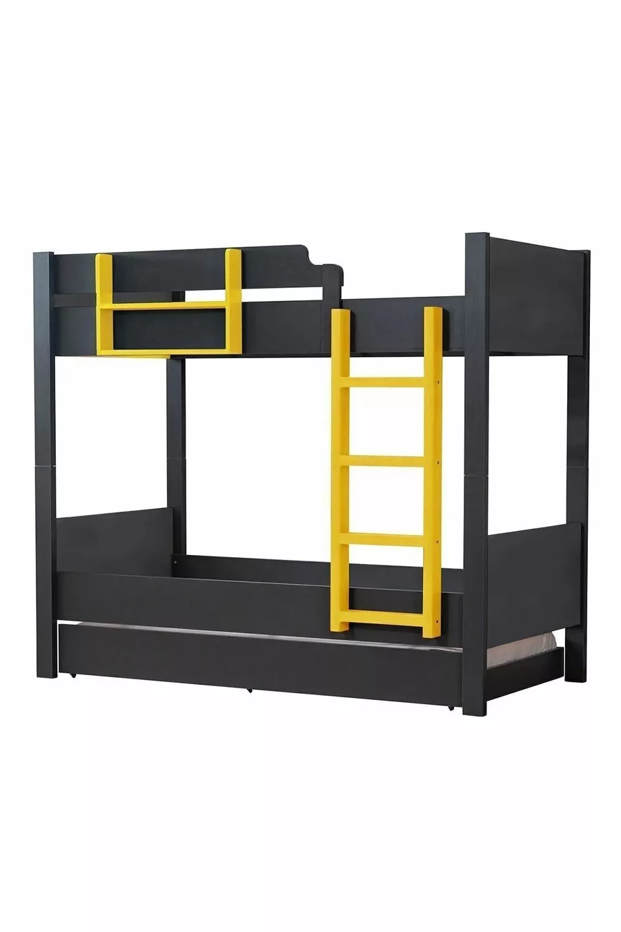 Lits superposés en profil MDF, lit superposé modulable Asya avec trois matelas confort