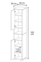 Armoire pour chambre d'adolescent Tokyo à 2 portes et 3 étagères