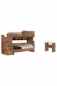 Lit superposé, Lit Aura avec bureau et armoire 3 portes, Noyer foncé