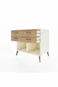 Commode Kronos 4 tiroirs Pierre de lune/Pin