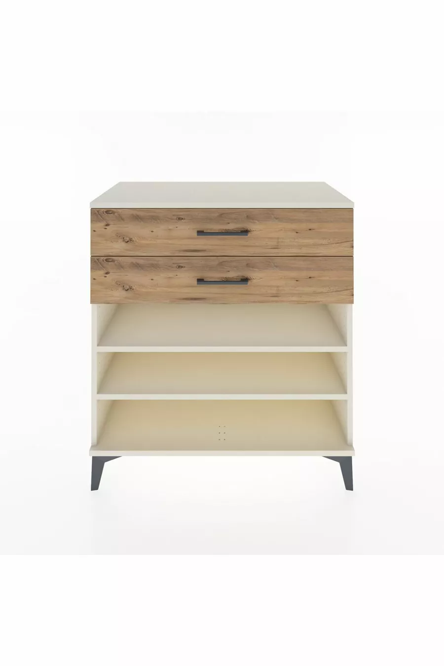 Commode Hyperion 2 étagères 2 tiroirs Pierre de lune-Pin