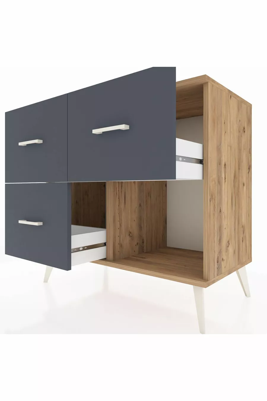 Commode Hyperion 3 tiroirs Pin-Pin/Anthracite