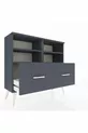 Commode Arges 4 étagères 2 tiroirs Anthracite-Anthracite