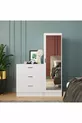 Armoire chiffonnier miroir Nancy blanche
