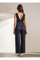 Ensemble de pyjamas pour femmes en satin avec détails en dentelle et fermeture à nouer à l'avant, composé de 2 pièces