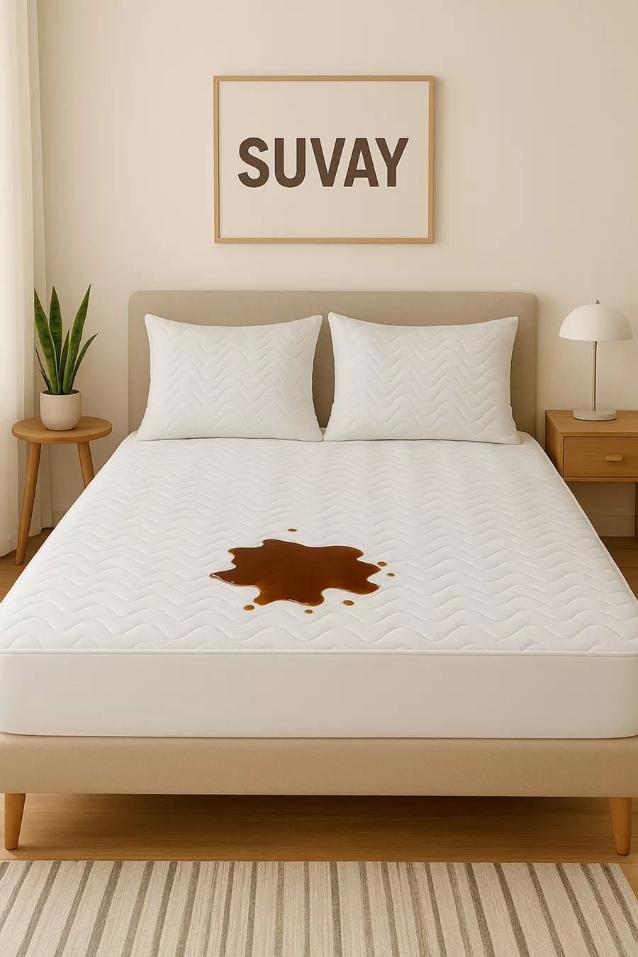 Protège-matelas imperméable à l'eau avec bord complet, matelassé et ajusté, drap de lit pour bébé, simple, double et king
