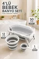 Baignoire pour bébé pliable avec ensemble de bain en filet