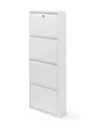 Porte-chaussures en métal verrouillable à 4 compartiments - Blanc - Ral 